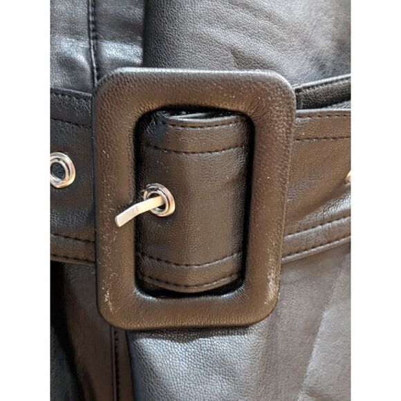 Sanctuary Women's Black Faux Leather Coat Size M - Picture 10 of 13